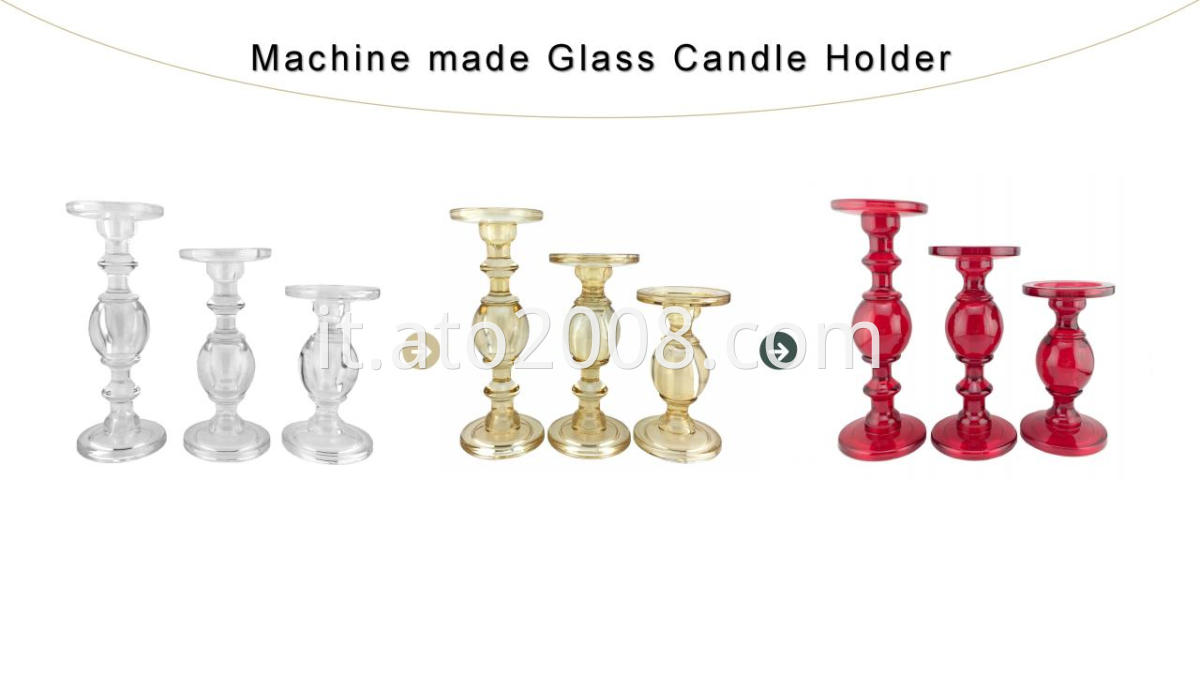 Machine Made Glass Candle Holder 01
